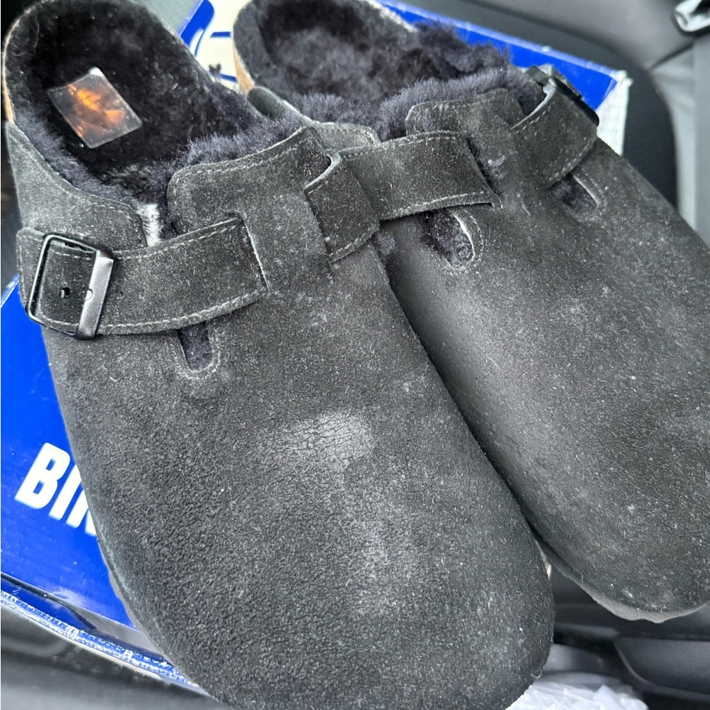 Birkenstock Men's Black Suede Slip-Ons